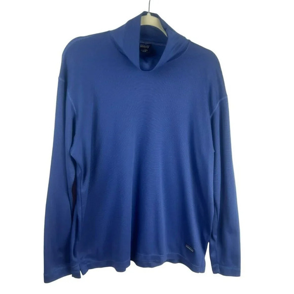 Patagonia Capilene Midweight Mock Neck Shirt Men XL Blue Long Sleeves Active USA - Picture 1 of 8
